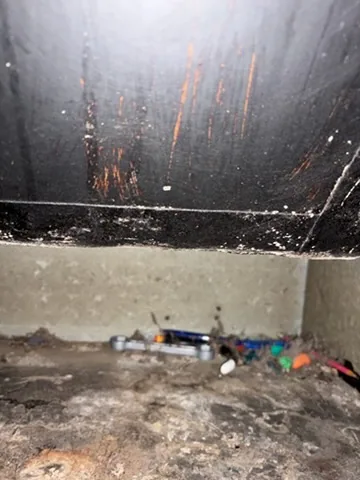 Toy pieces and debris in a duct cavity, Brookhaven, NY